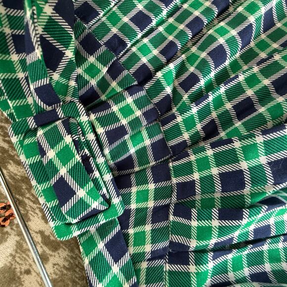 Vintage Midi Skirt Preppy Plaid High Waist Belted Tartan Country Club Academia - Picture 5 of 5